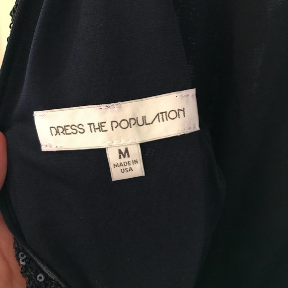 Stunning Navy Sequined Dress The Population Dress - Picture 5 of 8